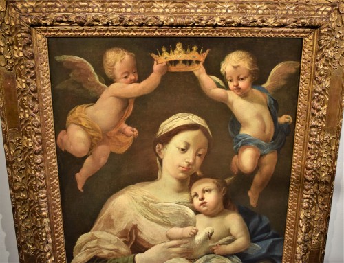 Tableaux et dessins Tableaux XVIIe siècle - Vierge à l'Enfant et anges - École émilienne du "Correggio"